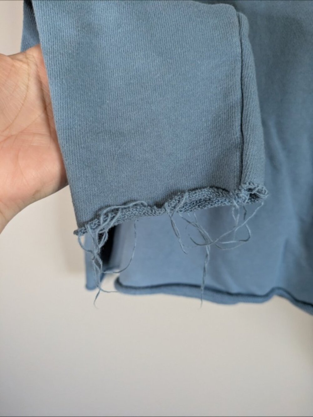 Natural Life Raw Hem Cropped Hoodie Blue Size XS/S Oversized Slouchy - Picture 5 of 7